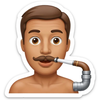 pipe in mouth sticker