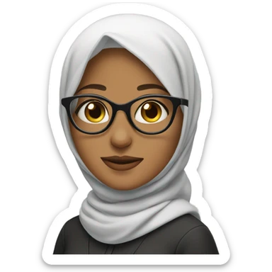 Hijabi girl with glasses sticker