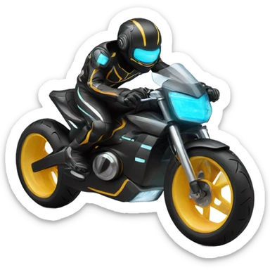 tron bike doing a wheelie  sticker