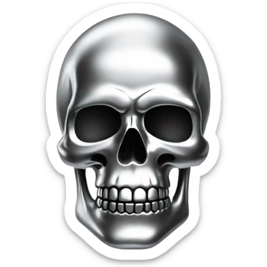 Chrome skull  sticker