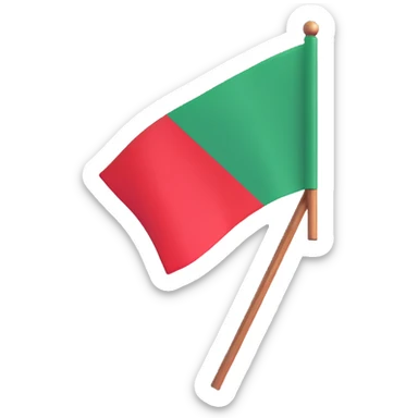 red flag on a wooden stick sticker