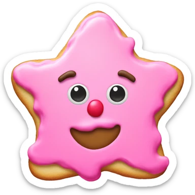 Christmas cookie with pink frosting  sticker