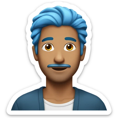 arabic man with blue hair sticker