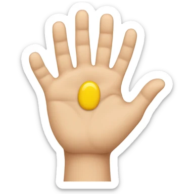 Hand with 3 fingers yellow sticker