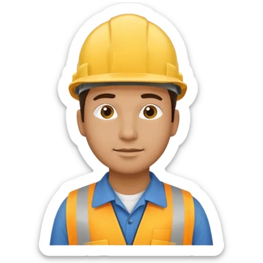 side view engineer wearing a hard hat  sticker