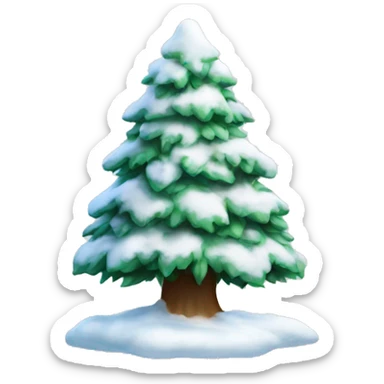 Snow covered christmas tree sticker
