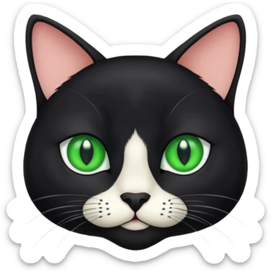 Black cat white nose sticker
