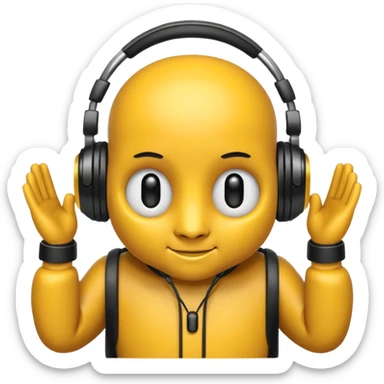 DJ bee with headphones sticker