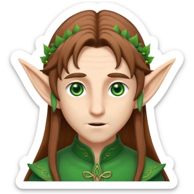 male elf with long ears sticker