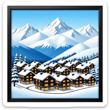 luxus ski resort sticker