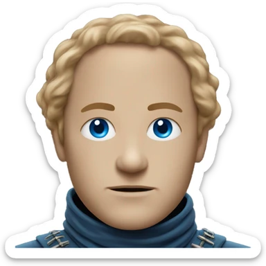 Fremen from Dune movie with completely blue eyes sticker