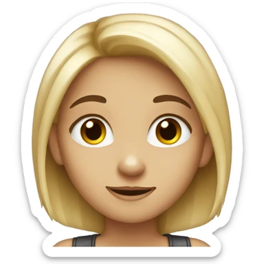 a blond girl like a racoon  sticker