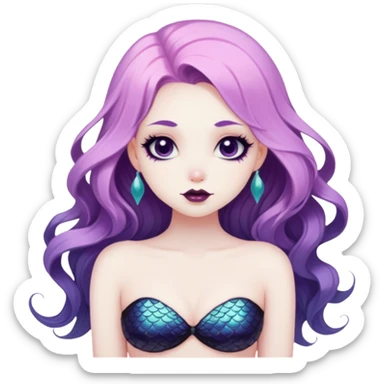 goth mermaid hime girl sticker