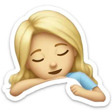Blonde girl taking a nap sticker