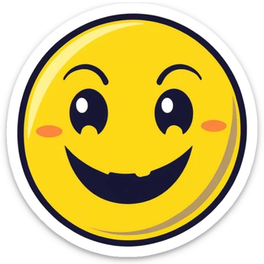 Creepy smile yellow face emoji  sticker