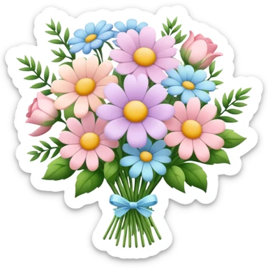 Pastel flower bouquet  sticker