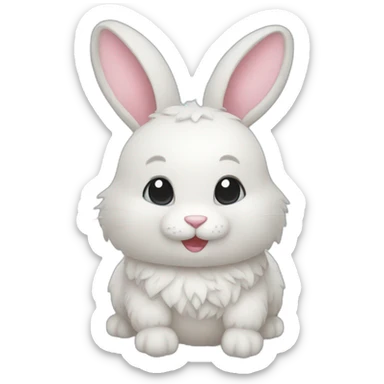 cute rabbit winter sticker