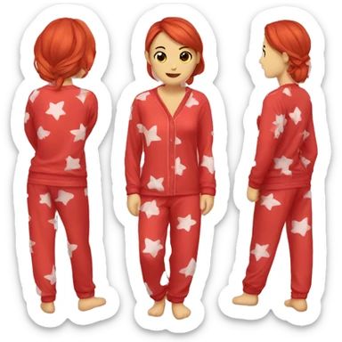 Red pj set  sticker