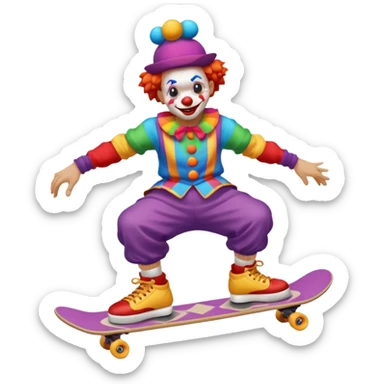skater clown skating sticker