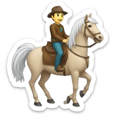 Kazakh guy on horse sticker