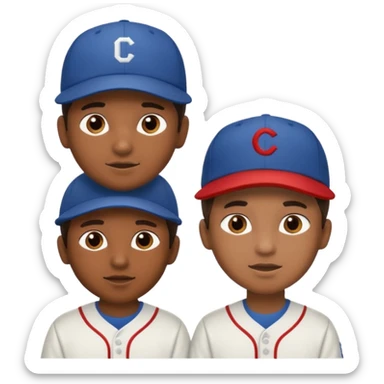 two boys in baseball caps sticker