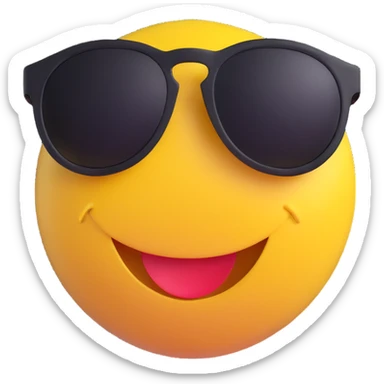 smiley face with sunglasses sticker