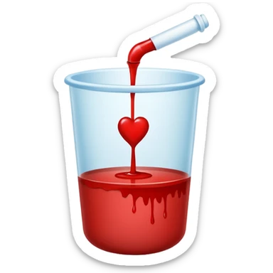 urina com sangue em um copinho de coleta sticker