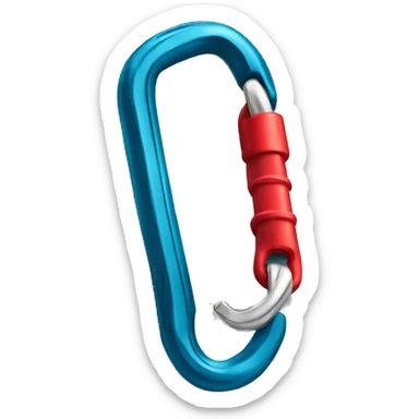Climbing carabiner red realistic sticker