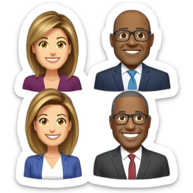 head cutouts of Savannah Guthrie, Hoda Kotb, Al Roker, and Craig Melvin sticker