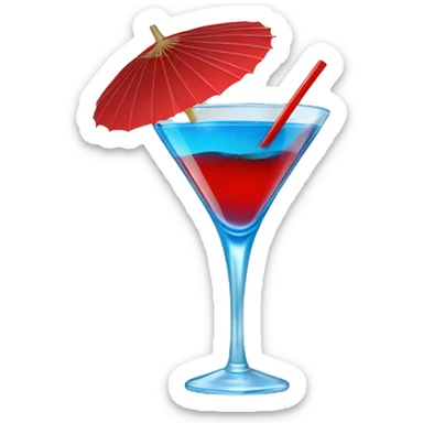 Blue Cocktail drink with a red mini-parasol sticker