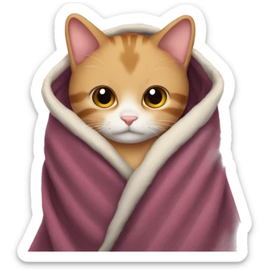 Cat cozy in blanket sticker