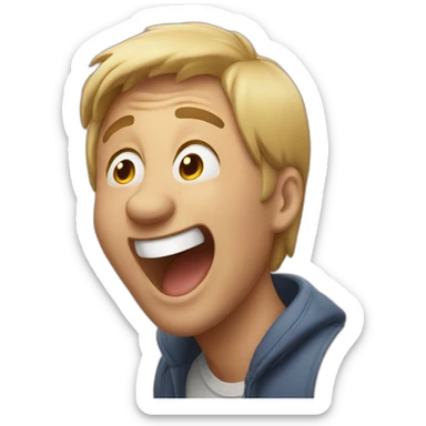 a man laughing loudly sticker