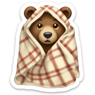 Bear in blanket sticker