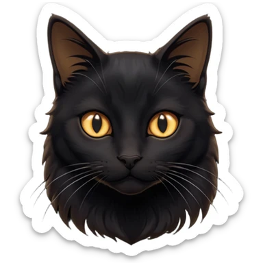 Solin wäre ein Kater mit nachtschwarzem, glänzendem Fell, kräftig gebaut und zugleich von seltener Eleganz. Sein Blick – tief und warm – scheint in die Seele zu führen, während seine Bewegung lautlos ist wie ein Schatten, der sich still an die Seite schmiegt.ihn nichts auf der Welt erschüttern. sticker