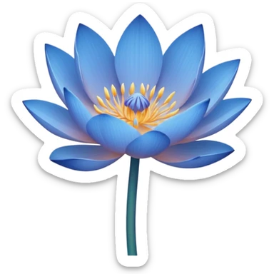 Blue lotus with a side bend sticker