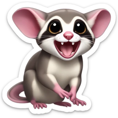 Laughing sugar glider sticker