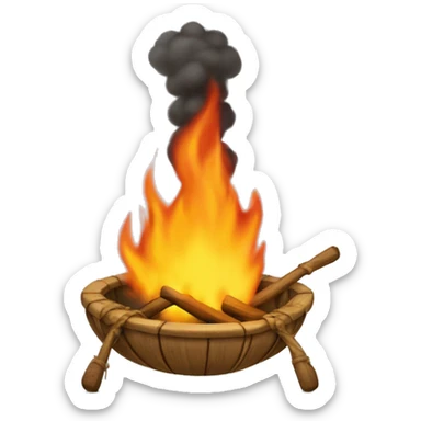 Balança com fogo acesso dentro sticker