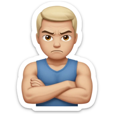 angry with arms crossed  sticker
