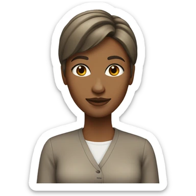 female Teacher with blondish brown haiand brown eyes sticker