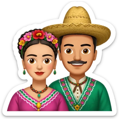 Frida Kahlo with husband sticker