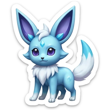 Fluffy celestial Glaceon-Espeon-Umbreon-hybrid, full body sticker