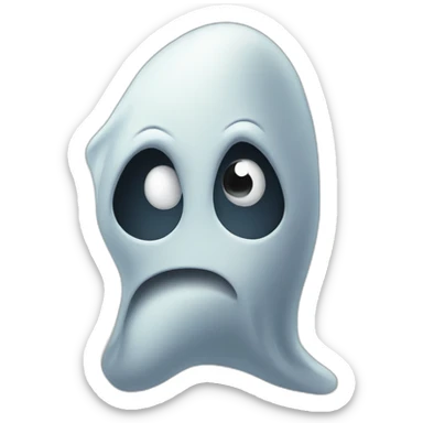A frightened ghost sticker