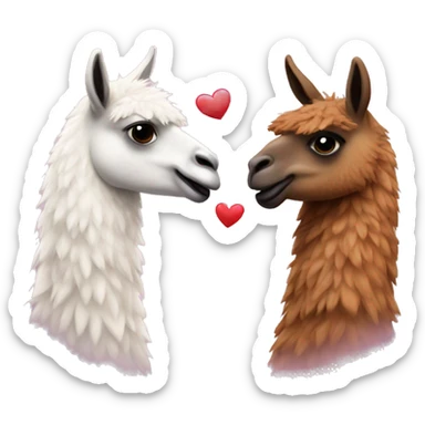 Two llamas in love sticker
