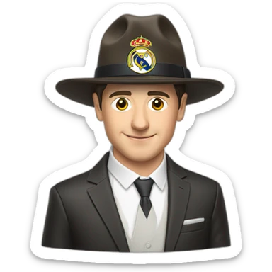 lewandowski with real madrid hat sticker