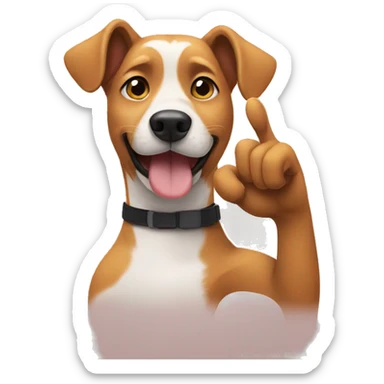 Dog doing an OK sign sticker