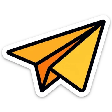 Telegram messenger icon with paper airplane sticker