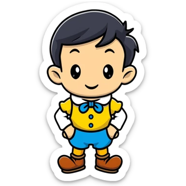 Pinocchio Disney style sticker