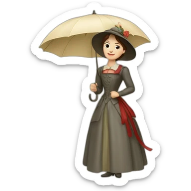 Pénélope Comtesse, avec un parapluie sticker