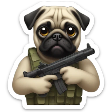 pug playing counter strike sticker