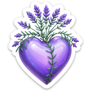 create a holographic lavender plant that wraps around a lavender colored heart sticker